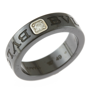 ブルガリ ブルガリブルガリ リング 指輪 8.5号 セラミック ダイヤモンド BVLGARI 中古 美品