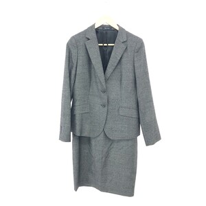 ◆Aquascutum アクアスキュータム セットアップ サイズ:12◆ グレー ウールシルク レディース ジャケット＆タイトスカート ロロピアーナ