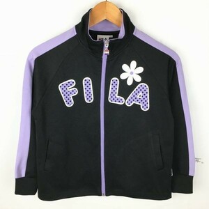 お子様用！FILA/フィラ　ブルゾン/ジャージ/上/スポーツウェア　サイズ140cm　黒×紫　管NO.A15-7