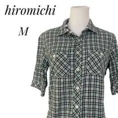 hiromichi  ヒロミチナカノ　半袖　シャツブラウス  チェック柄　M