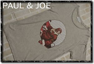 ★PAUL&JOE　ポール&ジョー　プリント入りTシャツ　薄グレー★やや難