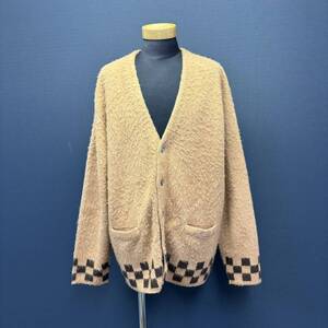 Supreme Brushed Checkboard cardigan シュプリーム ブラッシュド チェッカー ボード カーディガン size XL ベージュ 長袖