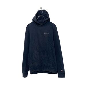 Champion プリント スウェット パーカー チャンピオン L ネイビー 古着卸 アメリカ仕入 a606-5152