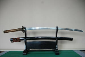 江戸時代 実物拵え入り模造刀　鉄鞘付　真鍮ハバキ