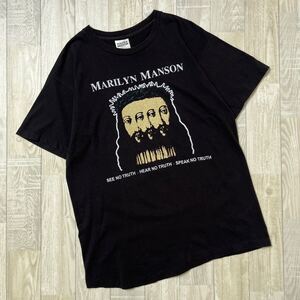 TULTEX タルテックス 90s MARILYN MANSON マリリン・マンソン BELIEVE TEE ビリーブ 半袖Tシャツ ビンテージ 三面キリスト 両面プリント L