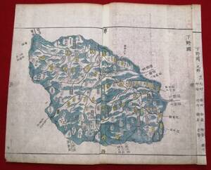 地図 （絵図） 栃木県 下野國 古地図 江戸時代 木版 彩色 （レターパックライト発送）