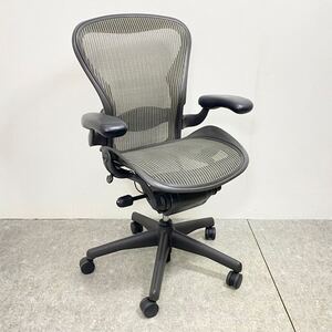 □ Herman Miller ハーマンミラー アーロンチェア B サイズ タイプ オフィスチェア ブラック hermanmiller デスクチェア アーム □25010801