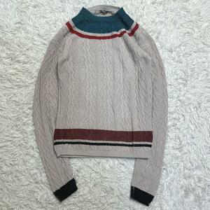 BOTTEGA VENETA ボッテガヴェネタ マルチカラー セーター 48 L XL sweater ベージュ サマー コットン 赤 ブラウン グリーン 緑 