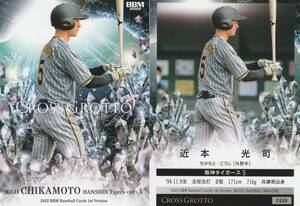 2022 BBM 1ST 近本光司【CG06】CROSS GROTTO レギュラーカード 阪神タイガース 画像表裏 送料84円～