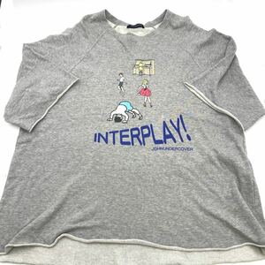 John UNDERCOVER アンダーカバー　interplay Tシャツ　半袖　スウェット　グレー　プリント　日本製　表記サイズ　2 KL1091