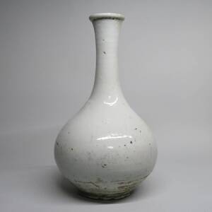 【李朝/高麗 特集出品】李朝白磁瓶　H32㎝　朝鮮古陶磁器/李朝時代 朝鮮美術lot:1509