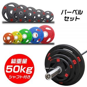 バーベル プレートセット 50KG バーベルシャフト ダンベル アイアンプレート ベンチプレス 滑止め 鉄アレイ 筋トレ器具BFP02+03+YUL