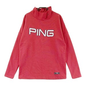 【1円】PING ピン 2023年モデル ハイネック長袖シャツ 裏起毛 レッド系 M [240101262536]