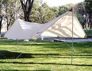 ★CHANODUG OUTDOOR★Premium natural tarp★ヘキサタープ★ナチュラルヘキサタープセット★日よけ★ベージュ★キャンプ★アウトドア★３