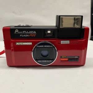 11irR POCKET FUJICA FLASH AW ポケットフジカ レッド 外観極美品 コンパクトフィルムカメラ