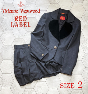 ◆新同 ヴィヴィアンウエストウッド【Vivienne Westsood RED LABEL】フラノウール ベロア切替え ラブジャケット＆プリーツショーツSET UP◆