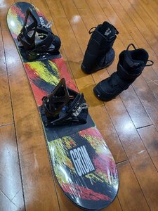 ラスト１新品と中古 BURTONキッズスノボー３点セット 新品 GROM KETCHTP MUSTARD 110cm 中古 LEASE GROM YOUTH 中古 GROM LEASE 20.5cm