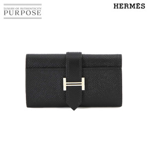 未使用 展示品 エルメス HERMES ベアン キーケース 4連 エプソン ブラック C刻印 シルバー 金具 90237963