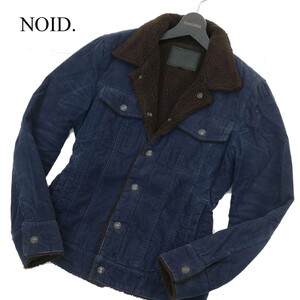 NOID. ノーアイディー 秋冬 裏ボア★ 中綿 コーデュロイ ランチ ジャケット Sz.1　メンズ ネイビー　A3T14581_C#N