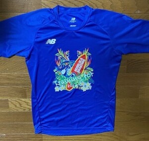 ホノルルマラソン 2024 オフィシャル トレーニング Ｔシャツ　ロイヤルブルー Ｌサイズ　ニューバランス製 トレーニングTシャツ