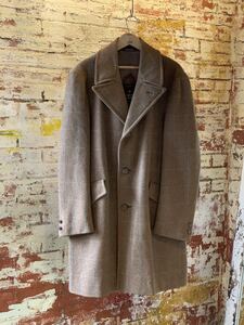 70s EUROPE CRAFT PLAID WOOL COAT MADE IN ITALY ヴィンテージ ビンテージ チェックコート ウールコート イタリア製 60s 送料無料