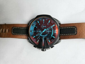 DIESEL 腕時計 クォーツ 革ベルトDZー4305中古品、稼働品
