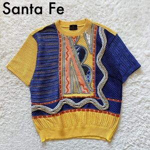 Santa Fe サンタフェ ニット 半袖 マルチカラー 派手 古着 4 メンズ O42325-87