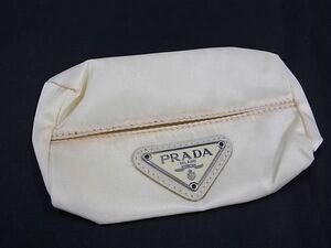 PRADA プラダ テスートナイロン ポケットティッシュケース ティッシュ入れ レディース メンズ クリーム系 DF8708