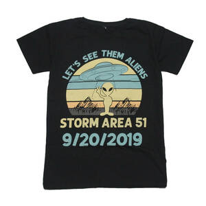 UFO 宇宙人 未確認飛行物体 エリア５１ カワイイ ストリート系 デザインTシャツ おもしろTシャツ メンズ 半袖★tsr0562-blk-l