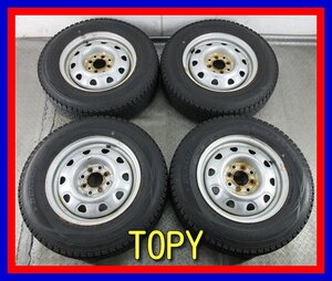 ■中古タイヤホイール■　TOPY スチールホイール 14インチ 5J +40 4H 100 114.3 DUNLOP SU01 165R14 6PR LT トラック 激安 送料無料 K444