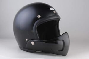 チンガード フェイスガード Chin guard ジェットヘルメット用 バイク用品 ヴィンテージ vintage クラシック 脱着後付 汎用 BK