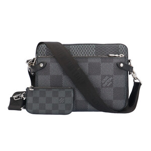 ルイヴィトン トリオメッセンジャー ショルダーバッグ ダミエグラフィットキャンバス N50017 ブラック メンズ LOUIS VUITTON 中古 美品