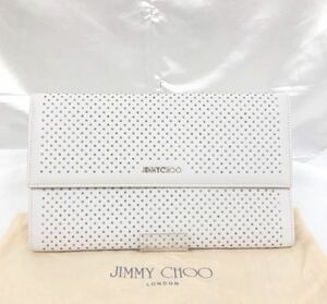 ジミーチュウ JIMMY CHOO スタッズ クラッチバッグ 133REESE セカンドバッグ レディース ホワイト 白 定価¥108.900 中古美品　レア　希少