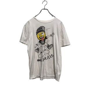 PLACE 半袖 プリントTシャツ 2XL 170～ キッズ オフホワイト スケボー クルーネック 古着卸 アメリカ仕入 a605-6606