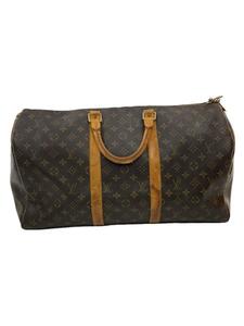 LOUIS VUITTON◆M41414/キーポル55_モノグラム_BRW/PVC/BRW/LV/ボストンバッグ/角擦/レザー劣