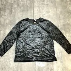 grunge retro cut and sewn 光沢短丈　y2k 平成ギャル