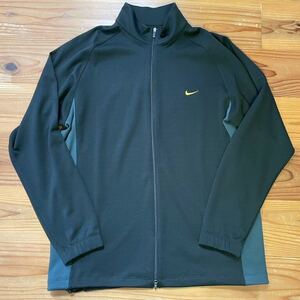 NIKE GOLFトラックジャケット 美品 Lサイズ 175/92A ナイキゴルフ ジップアップジャケット ジャージ 黒 ブラック FIT DRY