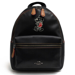 COACH コーチ リュック F59837 Mini Charlie Leather Backpack チャーリー バックパック Disneyn Mickey ディズニー グラブ カーフ 牛革 ミ