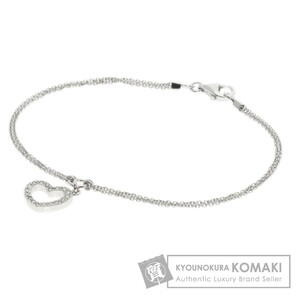 STAR JEWELRY スタージュエリー ダイヤモンド ハートモチーフ ブレスレット K18ホワイトゴールド レディース 中古