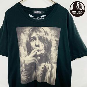 【名作デザイン】 HYSTERIC GLAMOUR ヒステリックグラマー Tシャツ 黒 カートコバーン フォトT 美品 M 両面 NIRVANA ニルヴァーナ 半袖