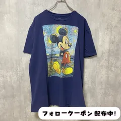 古着 used　Disney　ディズニー　半袖プリントTシャツ　ミッキー　紺　ネイビー　ビッグシルエット　オーバーサイズ