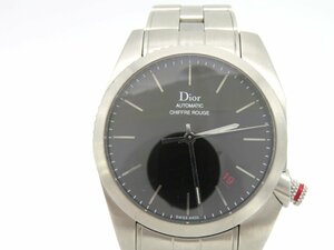 1円◆稼働◆ Dior A03 084510 シフルルージュ 裏スケ ブラック 自動巻き メンズ 腕時計 P584