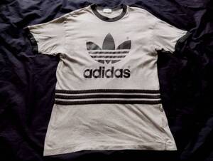 Adidas トレフォイル TシャツM-L　８０’ｓ