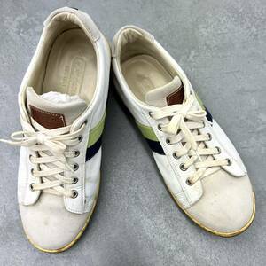 【K】COACH　コーチ　メンズ　スニーカー　靴　ホワイト×グリーン系　中古品　8D/約26㎝　ファッション　傷・汚れあり　ブランド【3609】