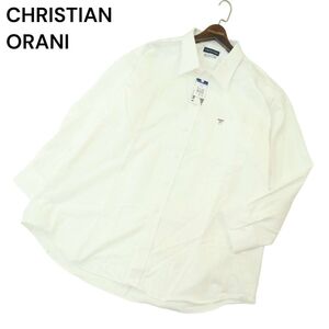 新品 未使用★ CHRISTIAN ORANI クリスチャンオラーニ 通年 長袖 シャツ ワイシャツ Sz.50-86　メンズ 白 大きいサイズ　A4T08642_7#C