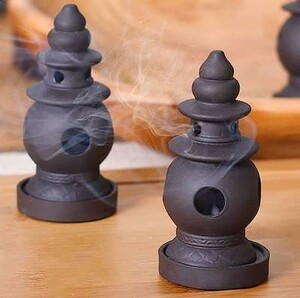香炉 置物 灯籠の形 陶器製 2個セット