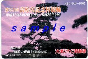 ＪＲ西日本オレンジカード（未使用) 第52回　高松宮記念杯競輪　大津びわこ競輪場