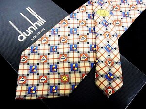 ♪今週の特売980円～♪1081♪状態並品【dunhill】ダンヒル【エンブレム 蕾 植物 dロゴ 柄】ネクタイ♪