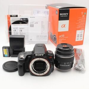 ショット数10040 【美品】 SONY ソニー α55 ズームレンズキット DT18-55ｍｍ f3.5-5.6 SAM SLT-A55VL sony 元箱 付属品 付き 58010