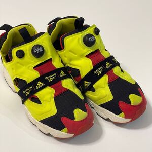 26.5 ポンプフューリー ADIDAS ×REEBOK FURY BOOST リーボック アディダス イエロー シトロン メンズ 派手 コラボ 廃盤 希少 黄色 